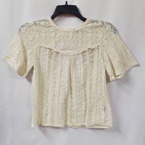 American Eagel Outfitters Cream Lace Shirt